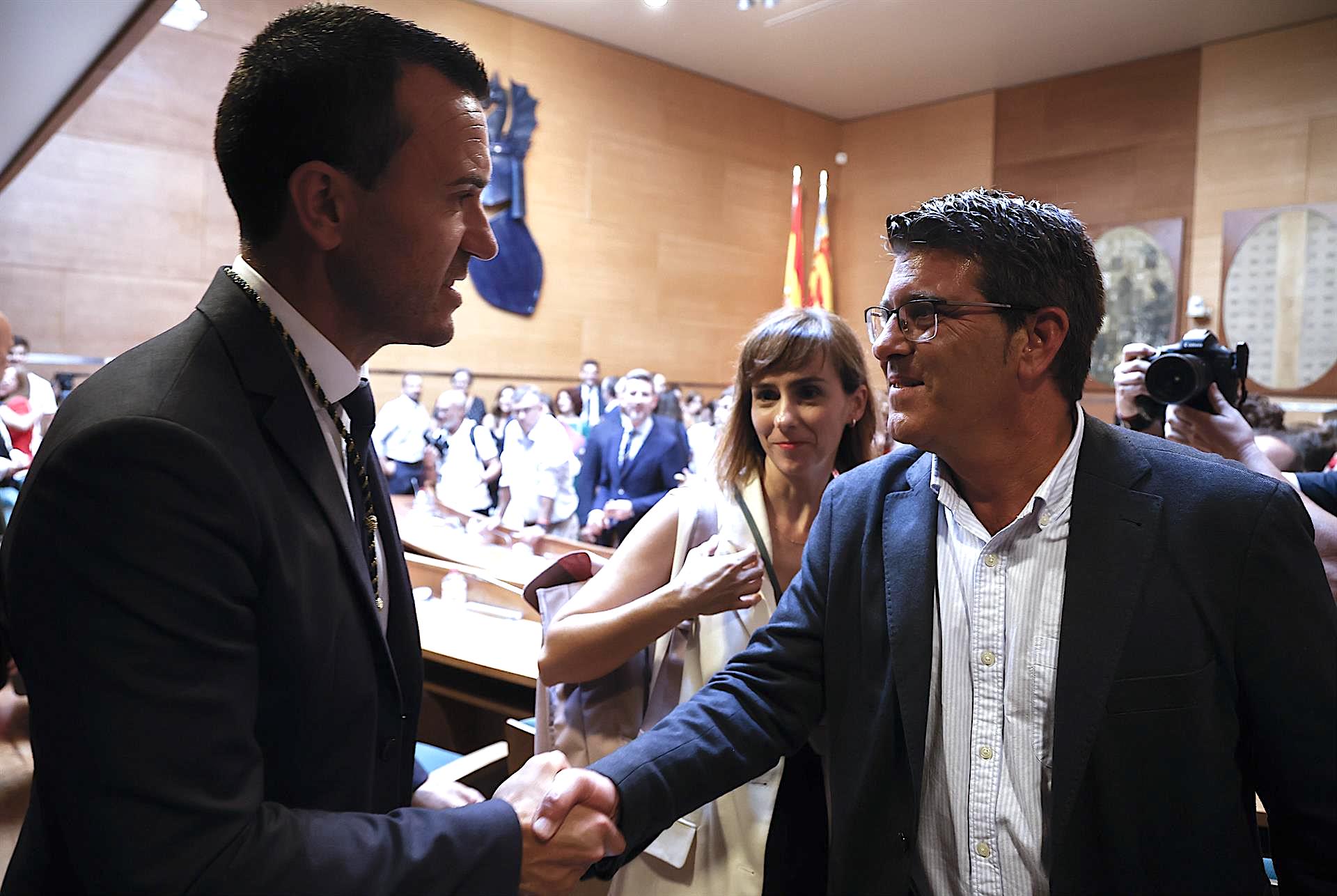 El president de la Diputació de València, Vicent Mompó, i el president d'Ens Uneix, Jorge Rodríguez | Rober Solsona | EP