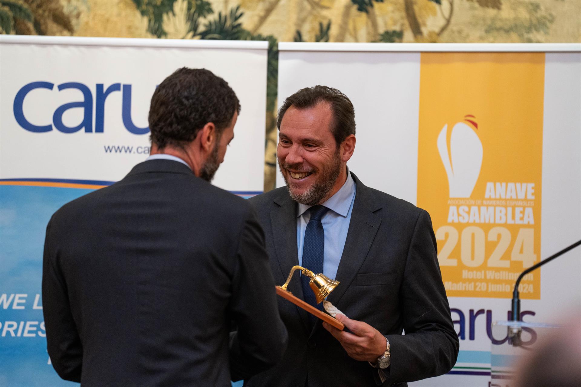 El ministre de Transports i Mobilitat Sostenible, Óscar Puente, durant l'Assemblea General 2024 de l'Associació de Naviliers Espanyols (Anave) | Matias Chiofalo | EP