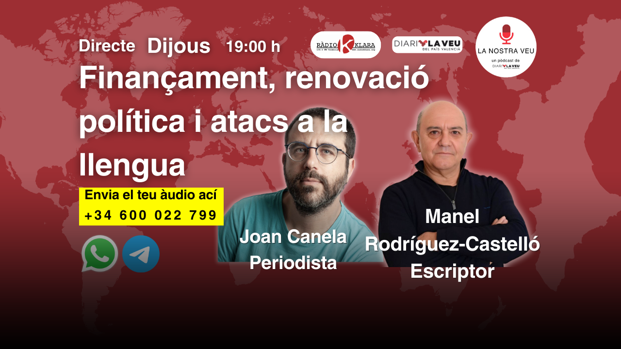 Manuel Rodríguez Castelló i Joan Canela a la Nostra Veu, el pòdcas de Diari la Veu del País Valencià