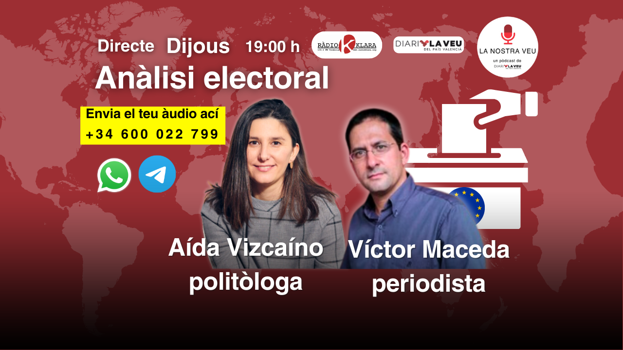 Pòdcast de Diari la Veu del País Valencià, la nostra Veu, anàlisi de les eleccions Europees. Amb Víctor Maceda i Aída Vizcaíno