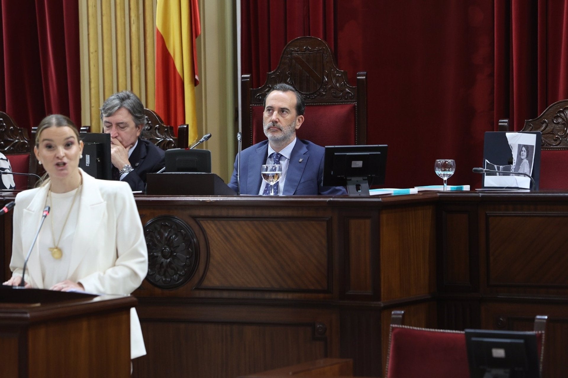 El president del Parlament balear, Gabriel Le Senne (Vox), i la presidenta del Govern balear, Marga Prohens (PP) | Isaac Buj | EP