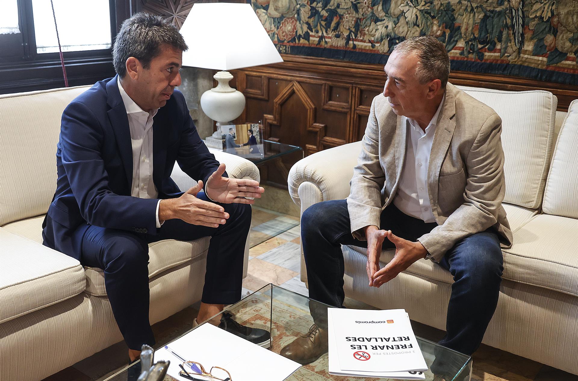 Imatge d'una reunió entre Carlos Mazón i Joan Baldoví / Europa Press