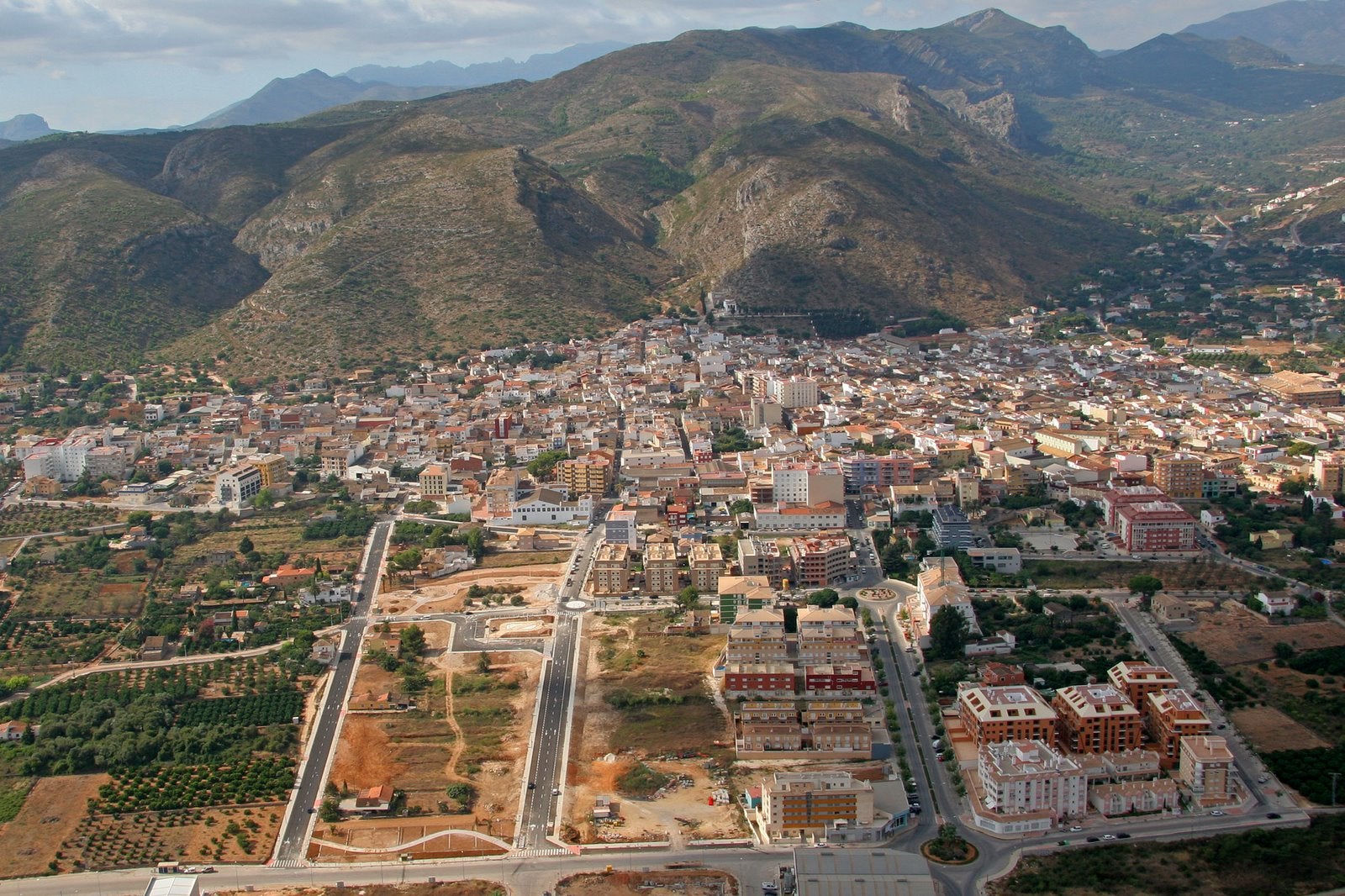 Visa aèria de Pedreguer (Marina Alta)