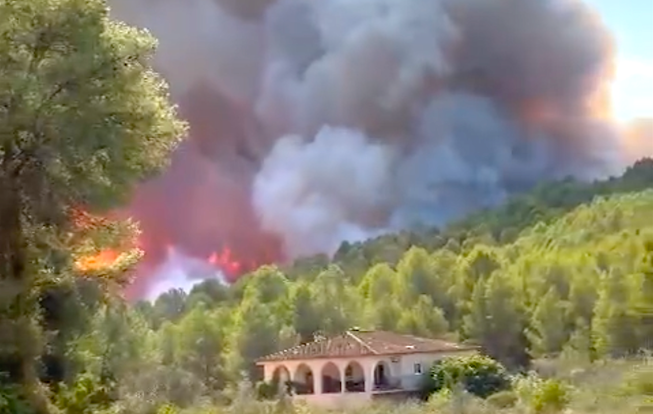 Incendi forestal a Simat de la Valldigna