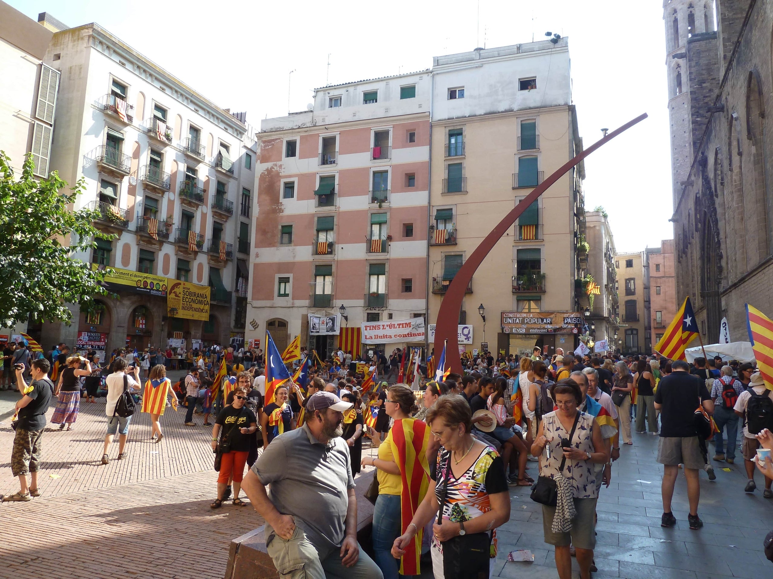 Concentració independentista al Fossar de les Moreres de Barcelona