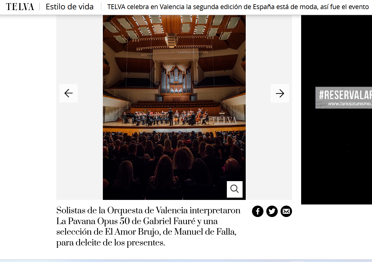Al web de Telva es pot llegir com els músics de l'Orquestra de València van actuar a la seua festa privada