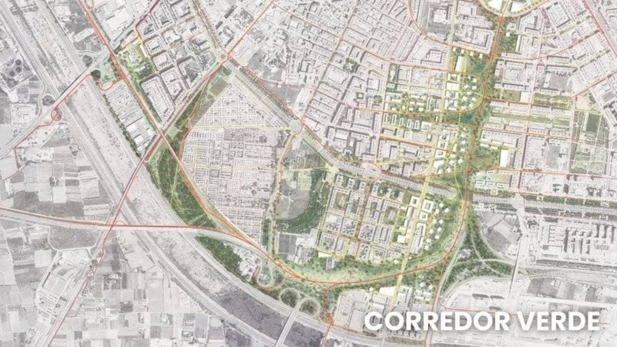Plànol del projecte de Corredor Verd descartat per l'actual equip municipal
