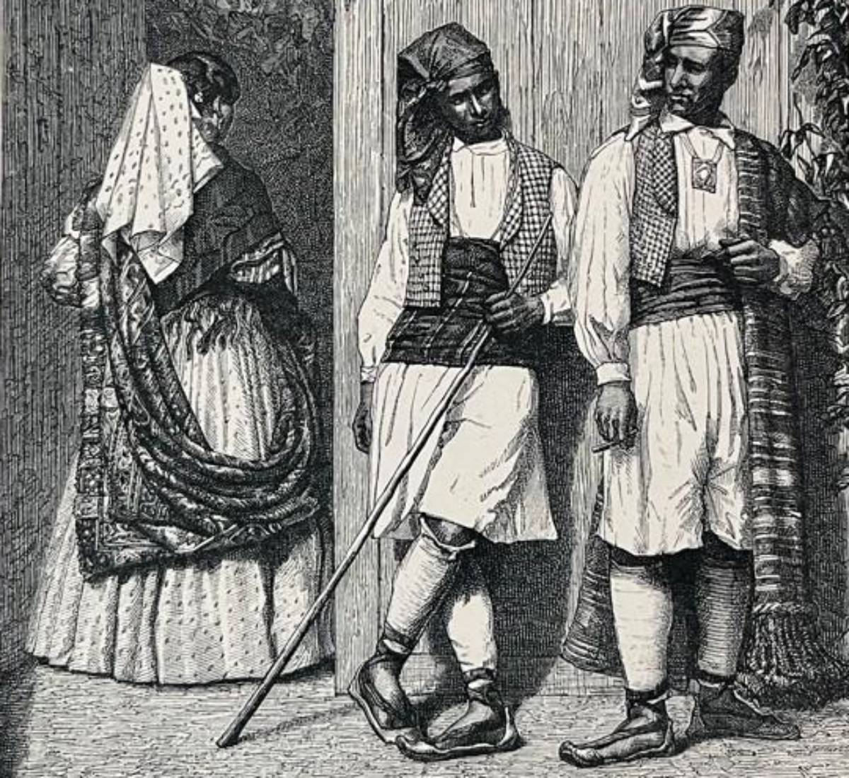 Llauradors valencians segons un gravat del 1830