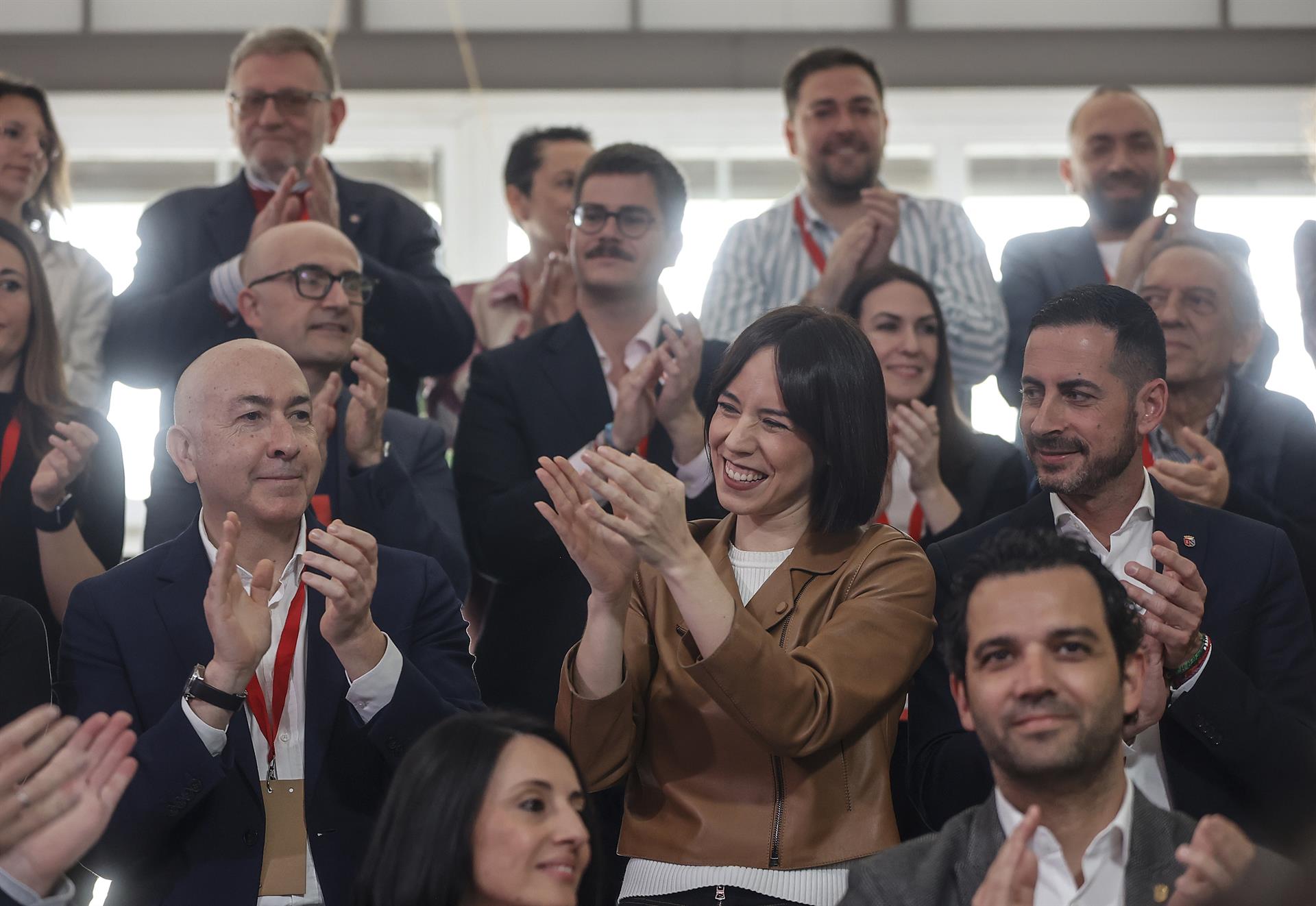 La secretària general del PSPV, Diana Morant, amb els principals càrrecs del partit / Europa Press