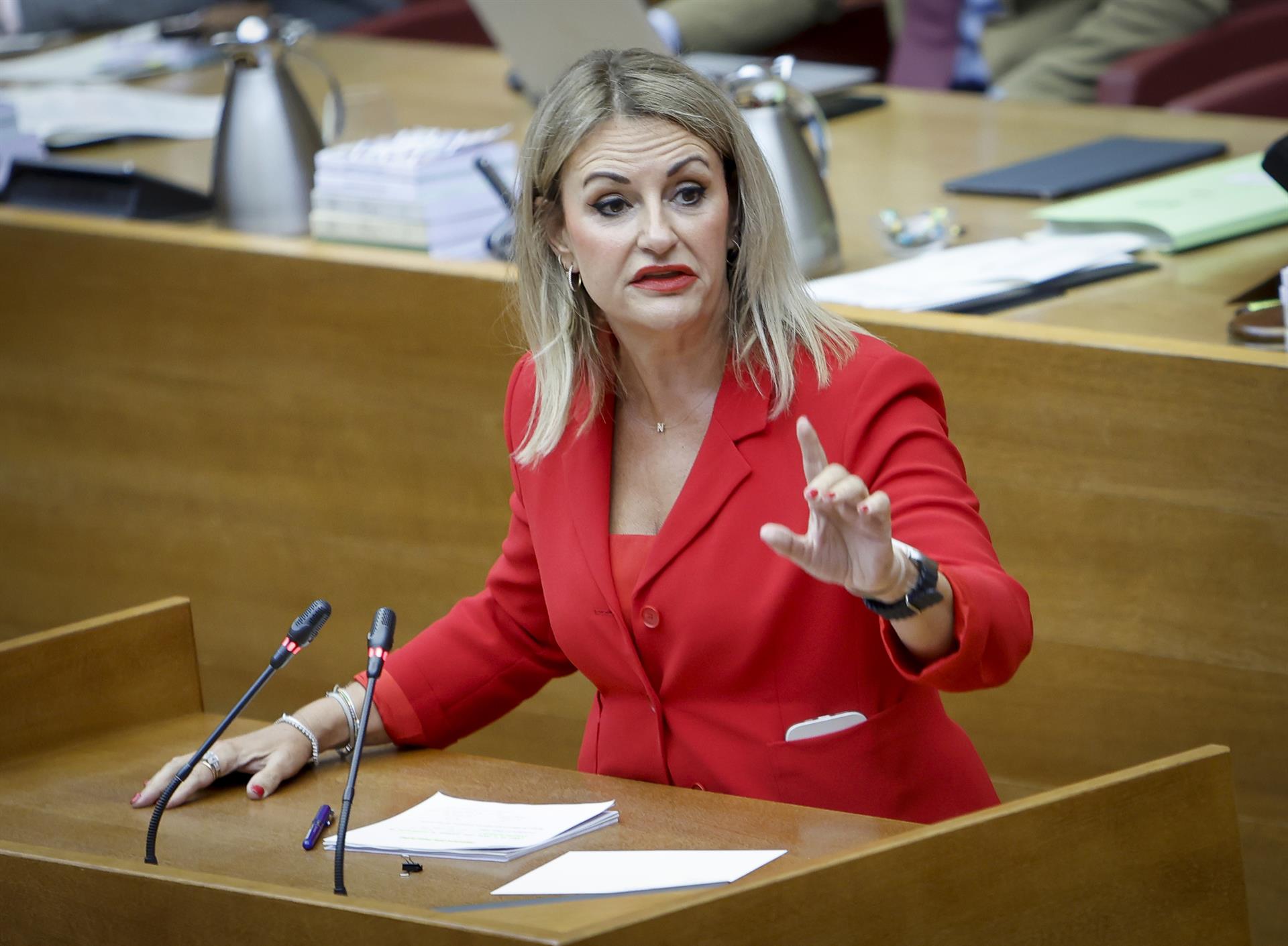 La consellera de Turisme, Nuria Montes, en una intervenció a Les Corts / Europa Press
