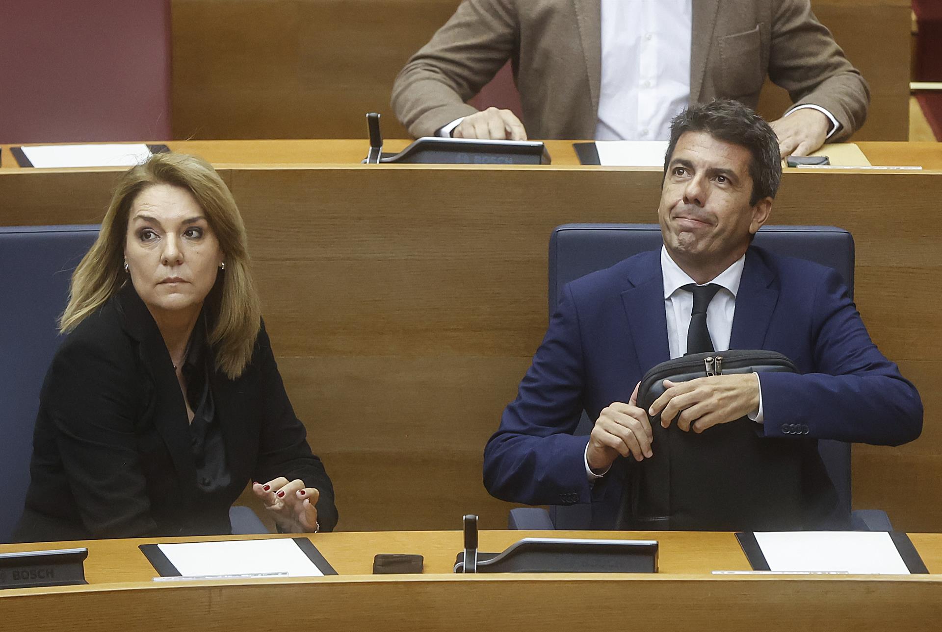 La vicepresidenta i nova portaveu del Consell, Susana Camarero, amb el president Carlos Mazón | Europa Press
