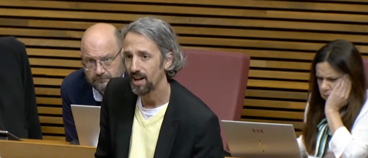 Intervenció de Juan Bordera a les Corts Valencianes