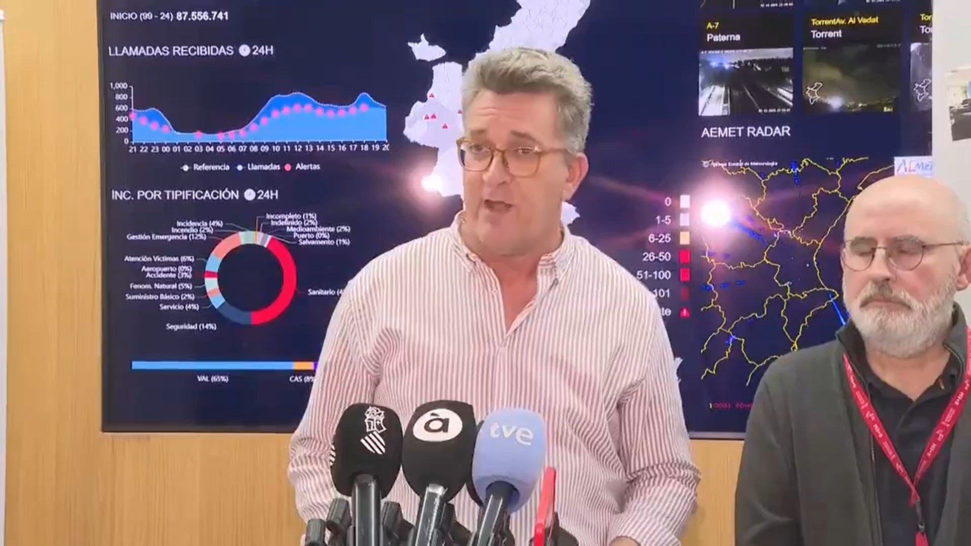 Compareixença del conseller Vicente Martínez Mus al Centre d'Emergències