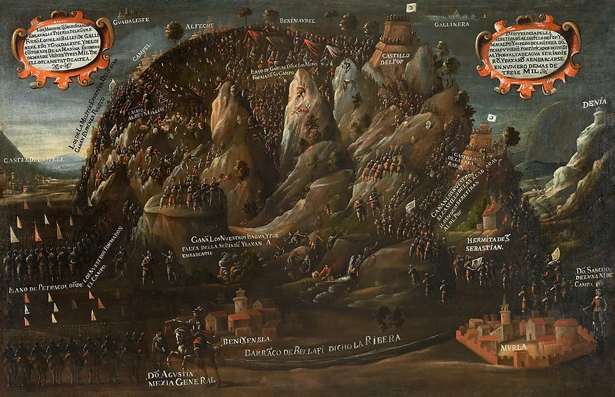 Mapa de la revolta a la Vall de Laguar pintat per Jeroni Espinosa