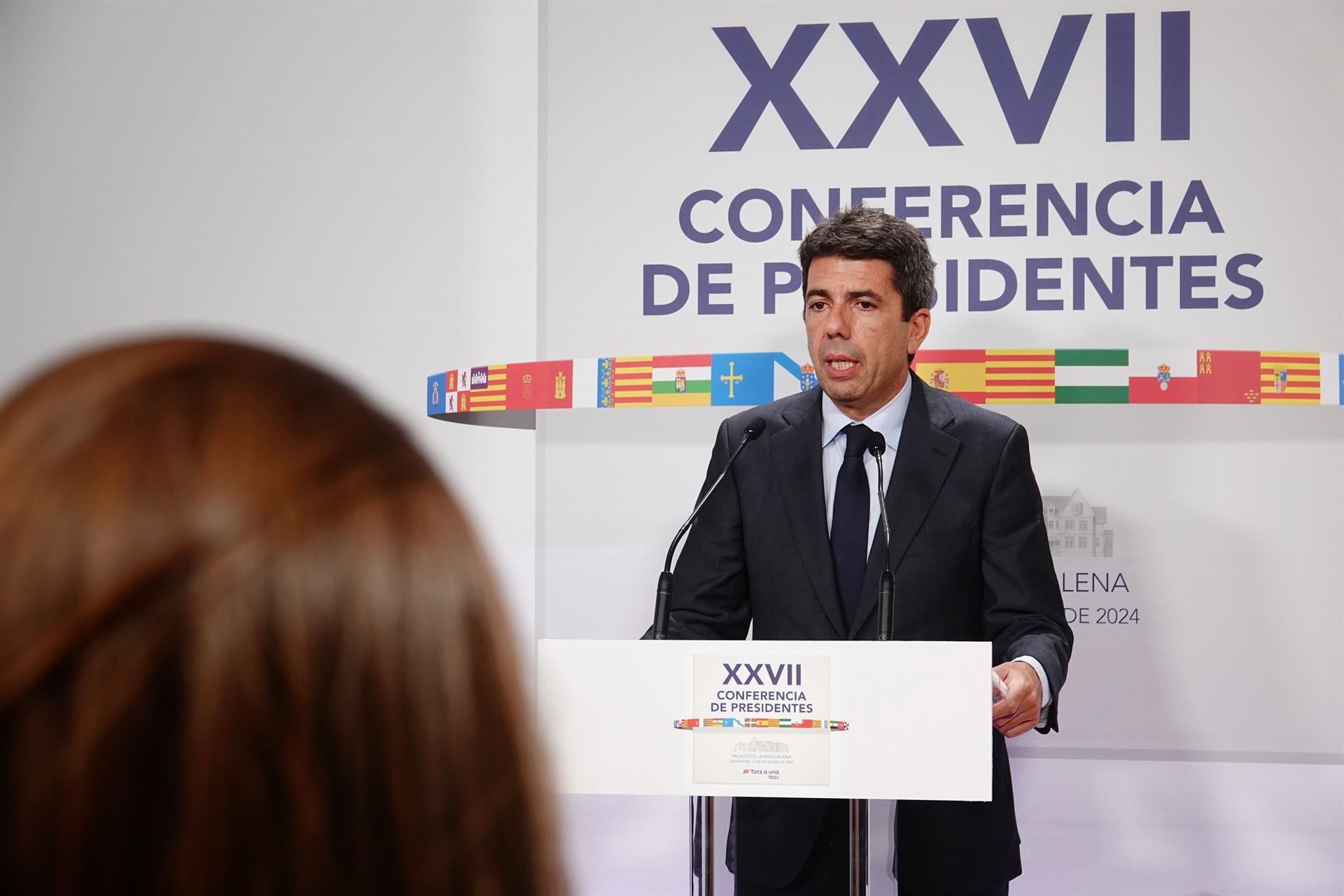 El president valencià, Carlos Mazón, a la conferència de presidents / Europa Press