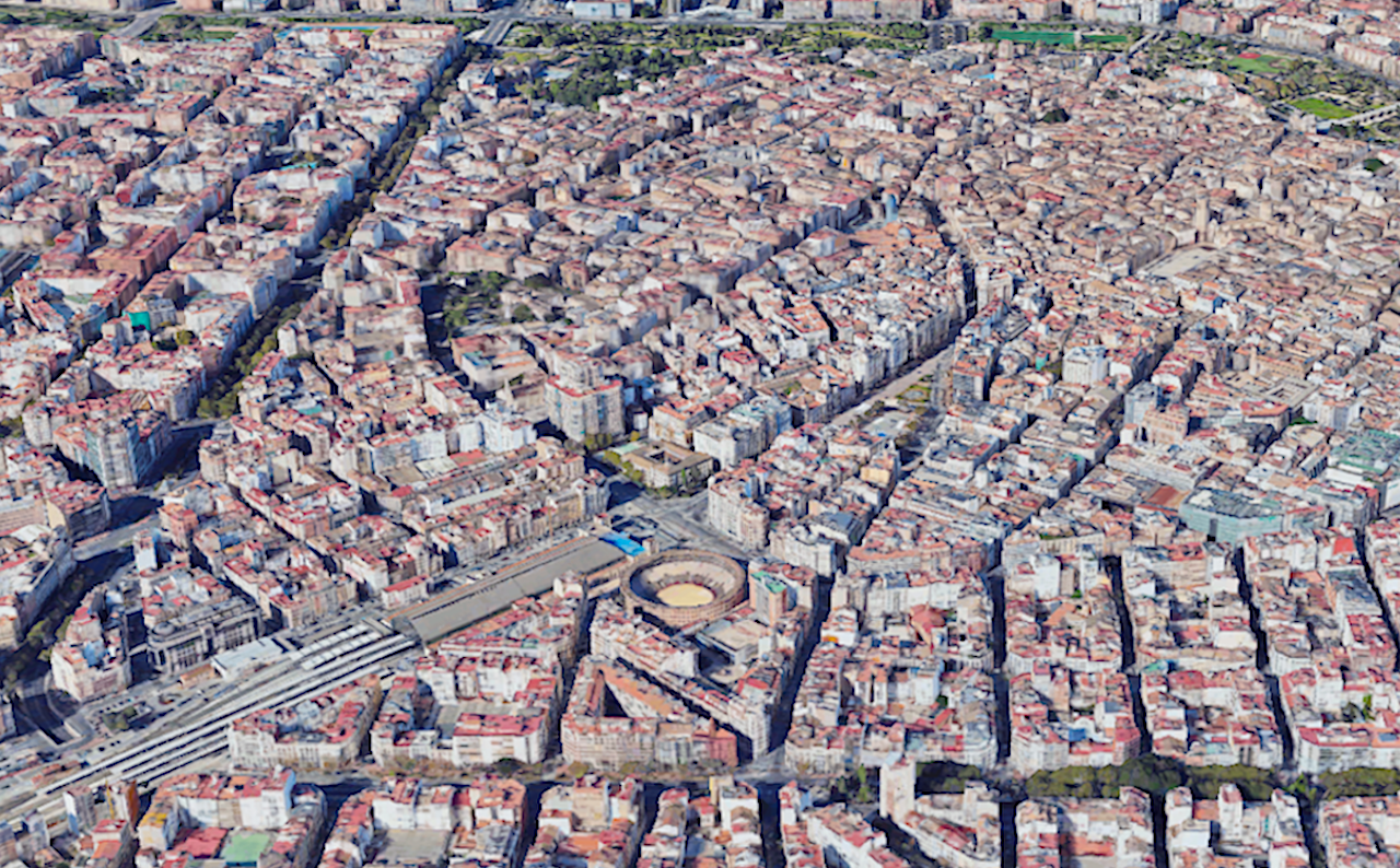València, vista aèria de les dues grans vies | Google Earth