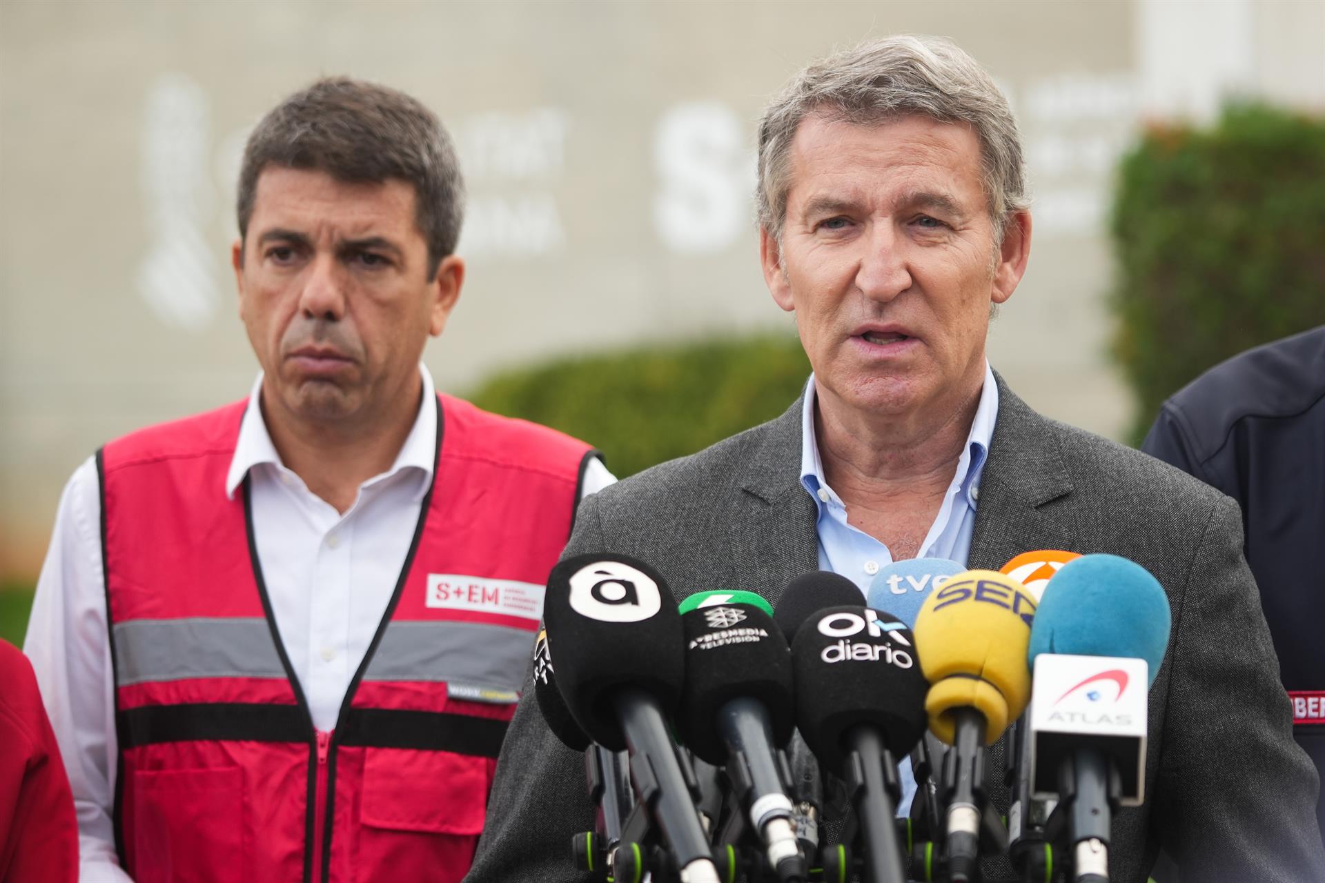 El president de la Generalitat, Carlos Mazón, i el president del PP, Alberto Núñez Feijóo | Jorge Gil | EP