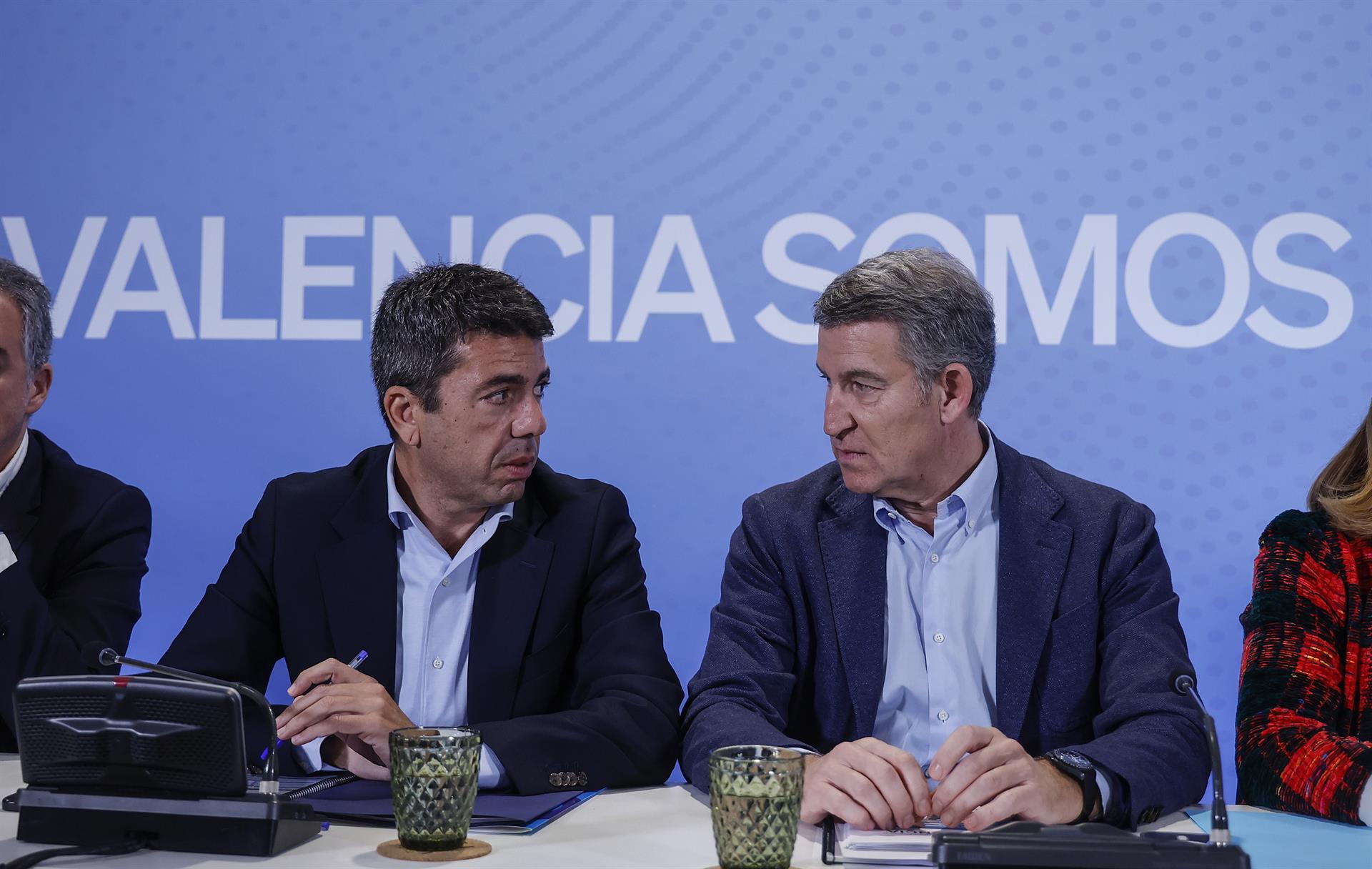 El president valencià, Carlos Mazón, amb el president estatal del PP, Alberto Núñez Feijóo | Europa Press
