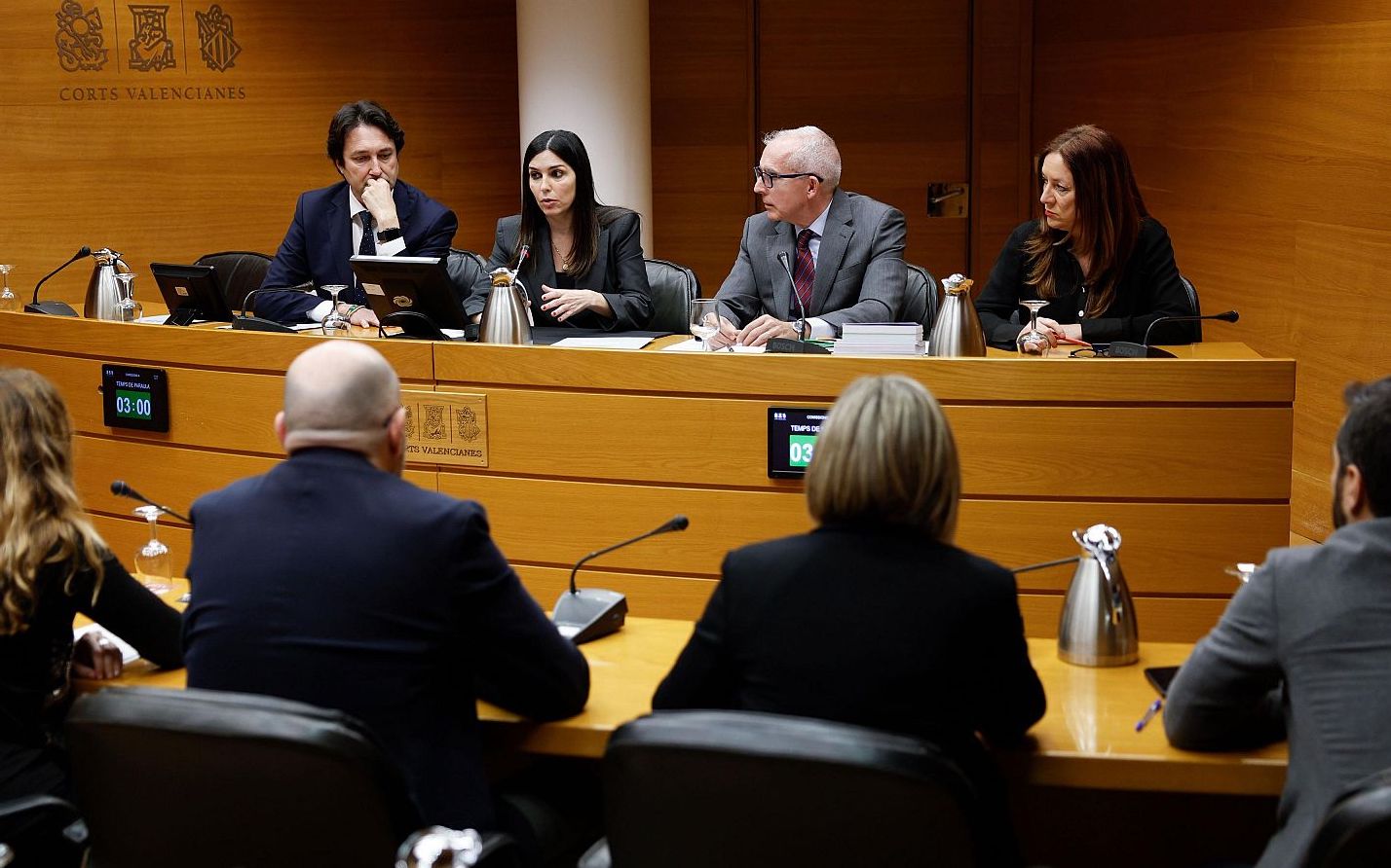 La Comissió d'investigació de la dana , a Les Corts, presidida per la diputada de Vox, Miriam Turiel | EP