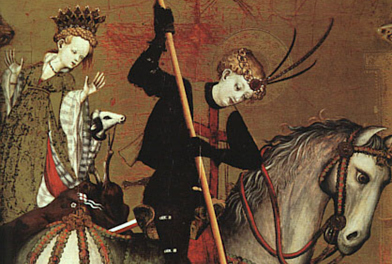 Sant Jordi en el retaule del Centenar de la Ploma, de Marçal de Sax i Miquel Alcanyís | Wikimedia Commons