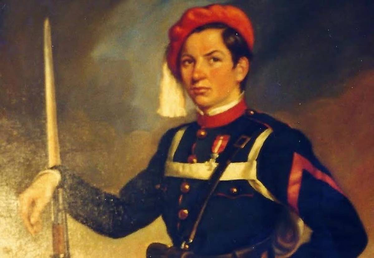 Francesca Guarch amb l'uniforme carlí