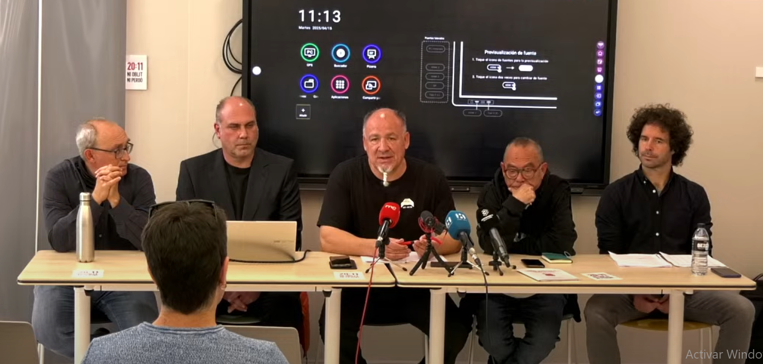 Imatge de la roda de premsa de la CGT per presentar l'informe