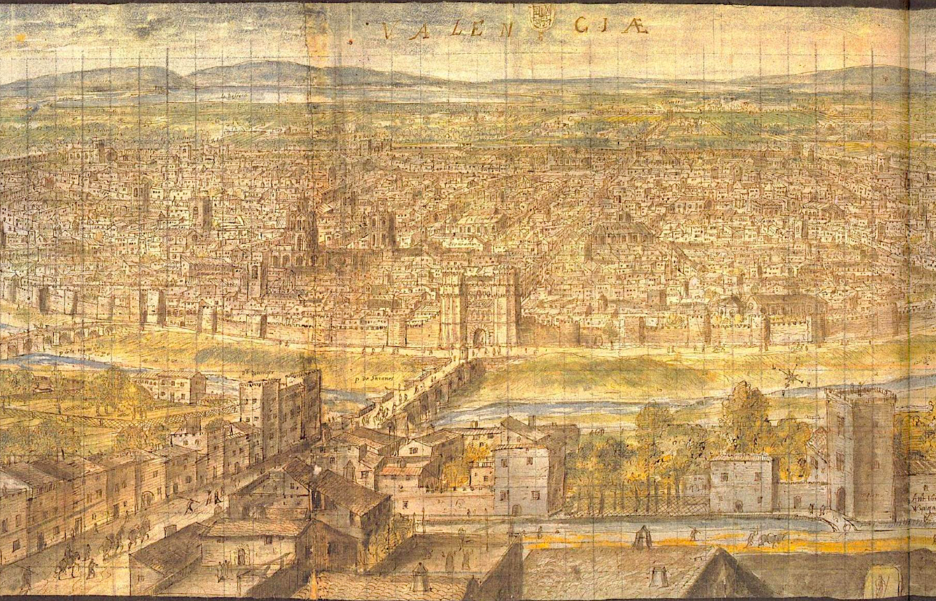 Anton van der Wyngaerde (1525-1571), València (detall), 1563. 
Österreichische Nationalbibliothek | Wikimedia Commons
