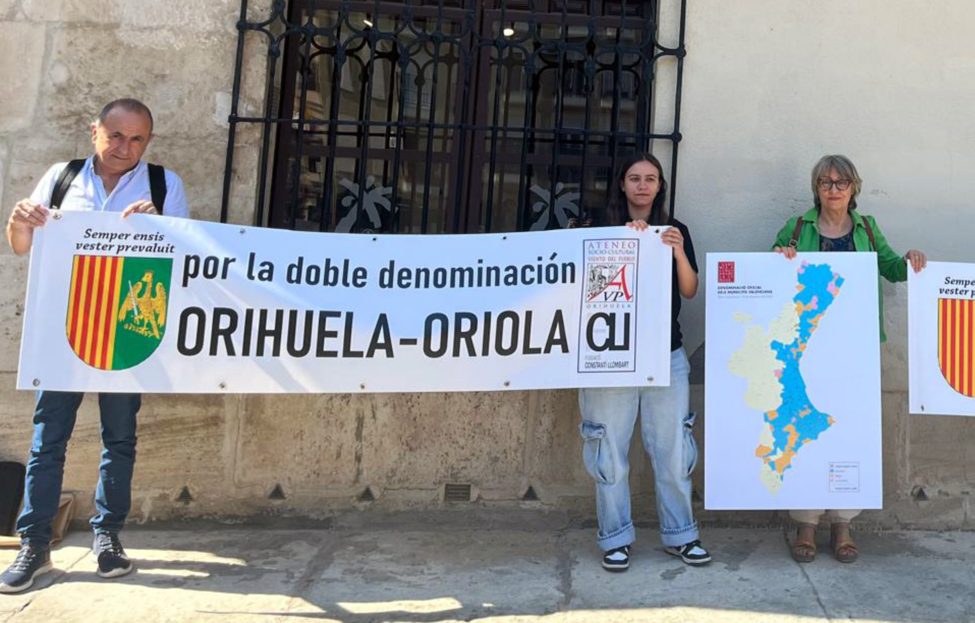L’Ateneu 'Viento del Pueblo' i la Fundació Constantí Llombart sol·liciten la doble denominació Orihuela-Oriola davant l'Ajuntament de la capital del Baix Segura