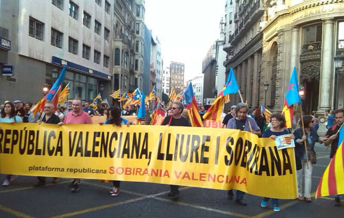 Manifestació del sobiranisme republicà valencià en una imatge d'arxiu