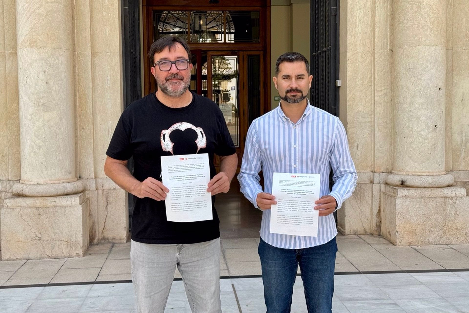 David Guardiola, de Compromís, i Samuel Falomir, del PSPV | EP

