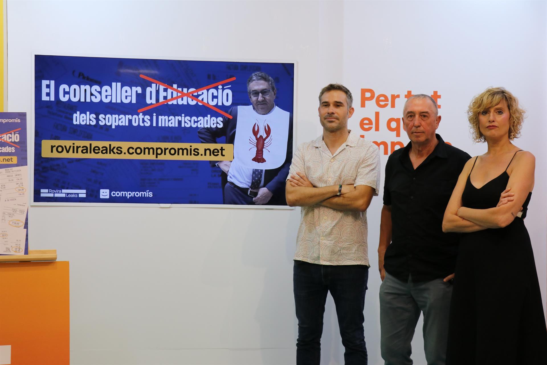 Els diputats de Compromís Gerard Fullana, Joan Baldoví i Verònica Ruiz | EP