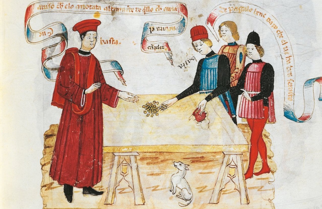 Miniatura 'Bribery of a judge', del 'Llibre de Privilegis', Itàlia, segle XV