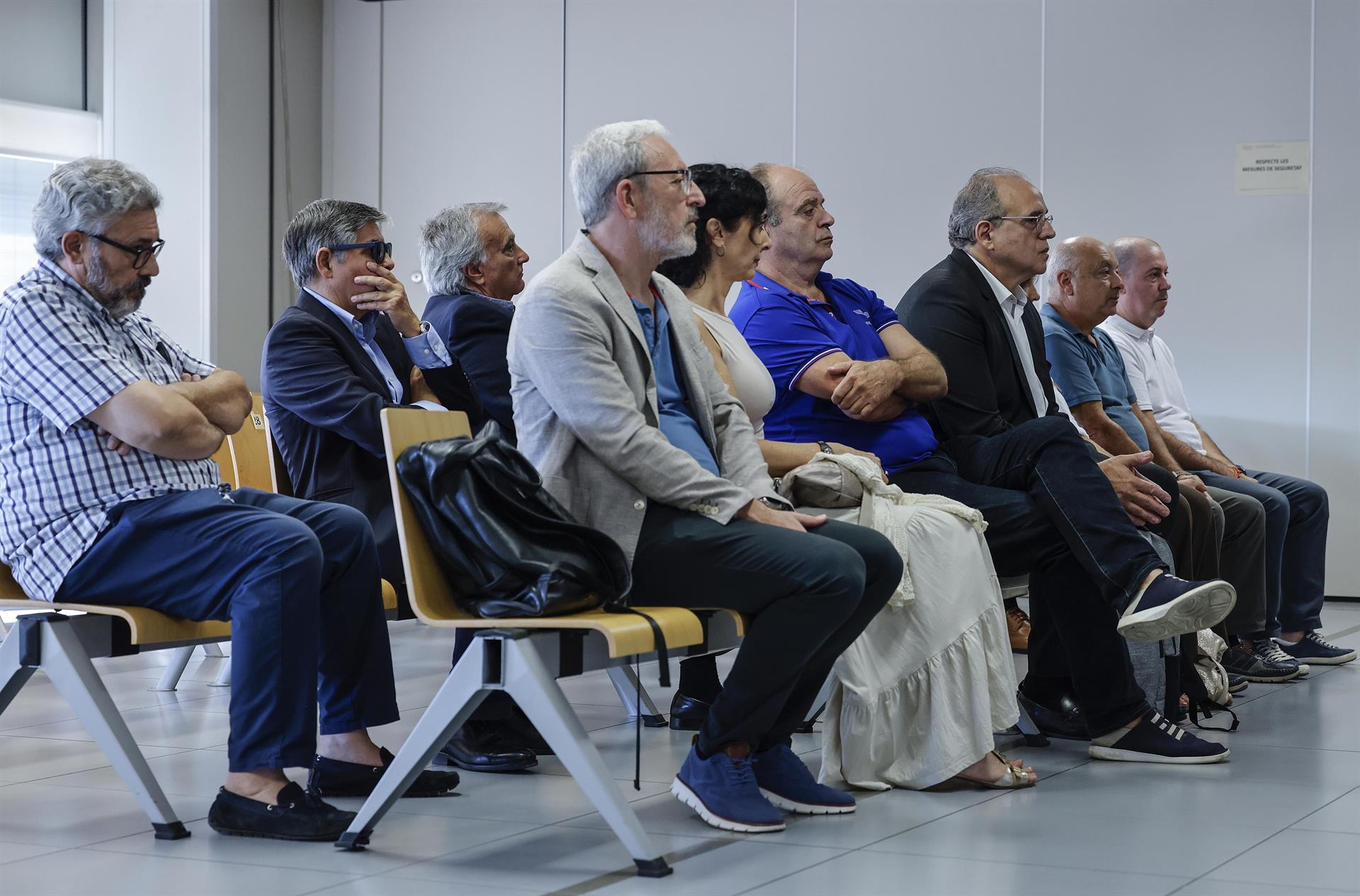La banqueta dels acusats al juí de l'Hospital General. Europa Press