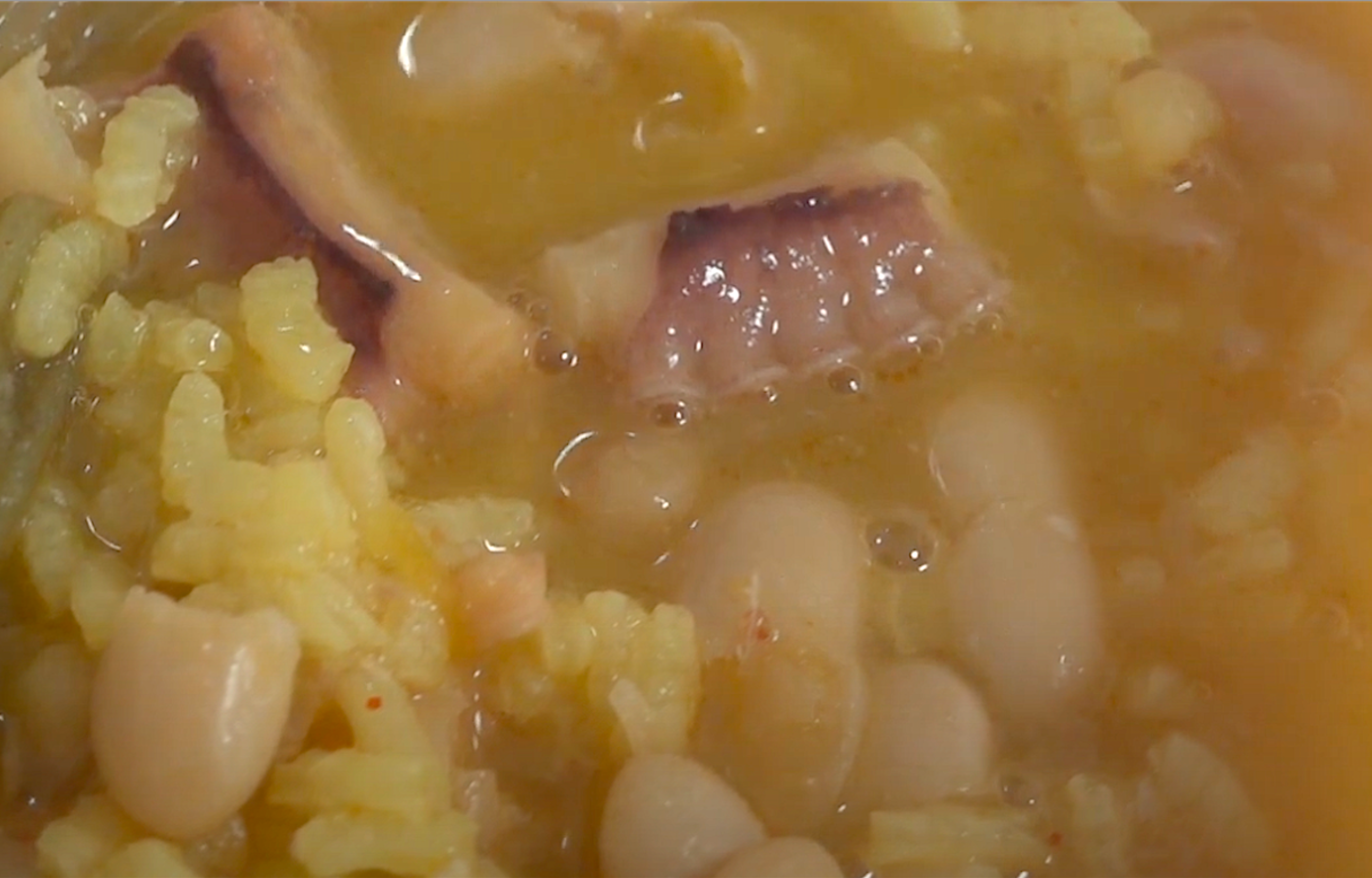 Arròs amb polp i fesols