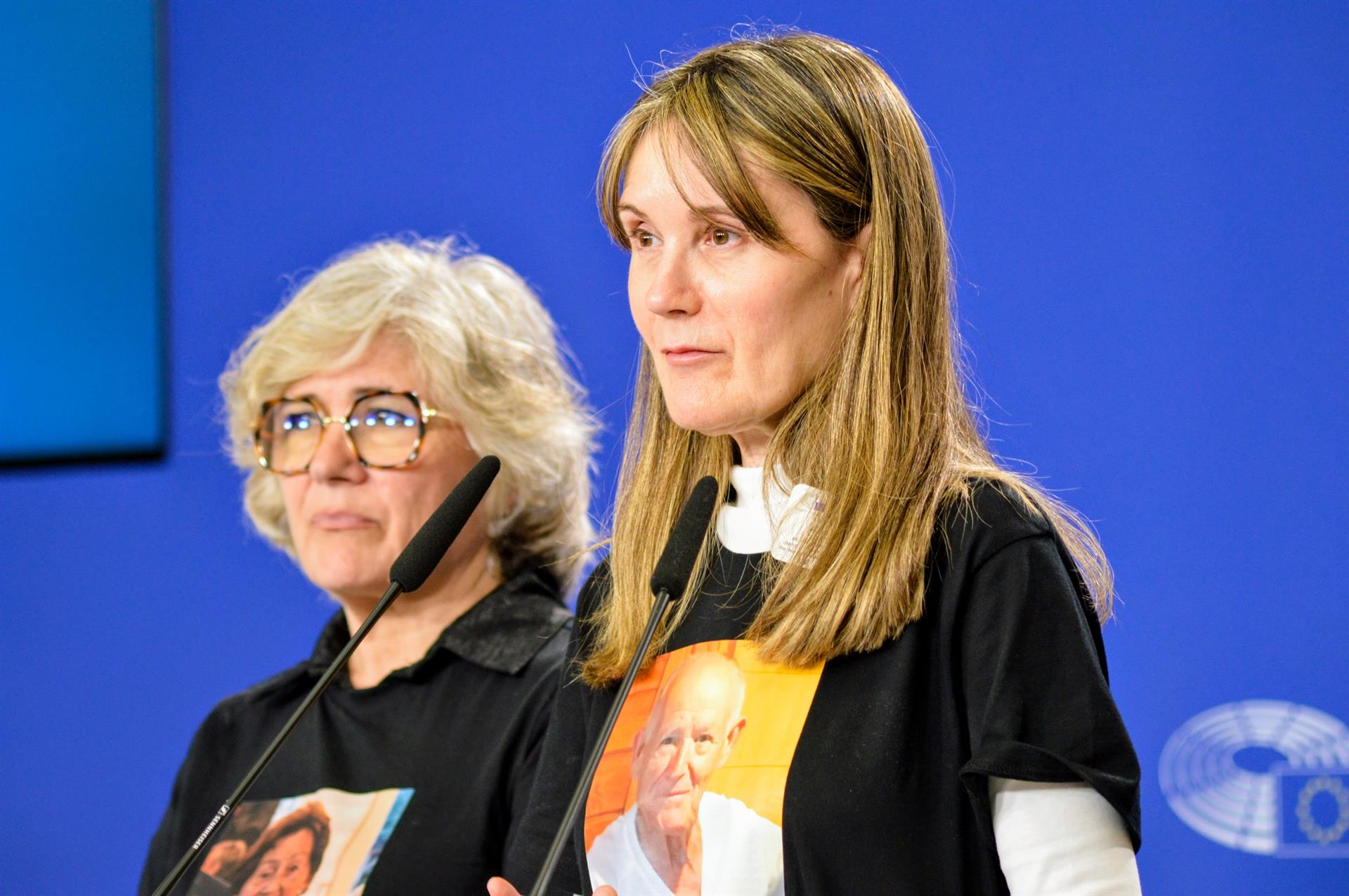La presidenta de l'Associació Víctimes Mortals DANA 29-O, Rosa Álvarez, durant una roda de premsa al Parlament Europeu, a Brussel·les, el 13 de maig del 2025 | Ana López | EP