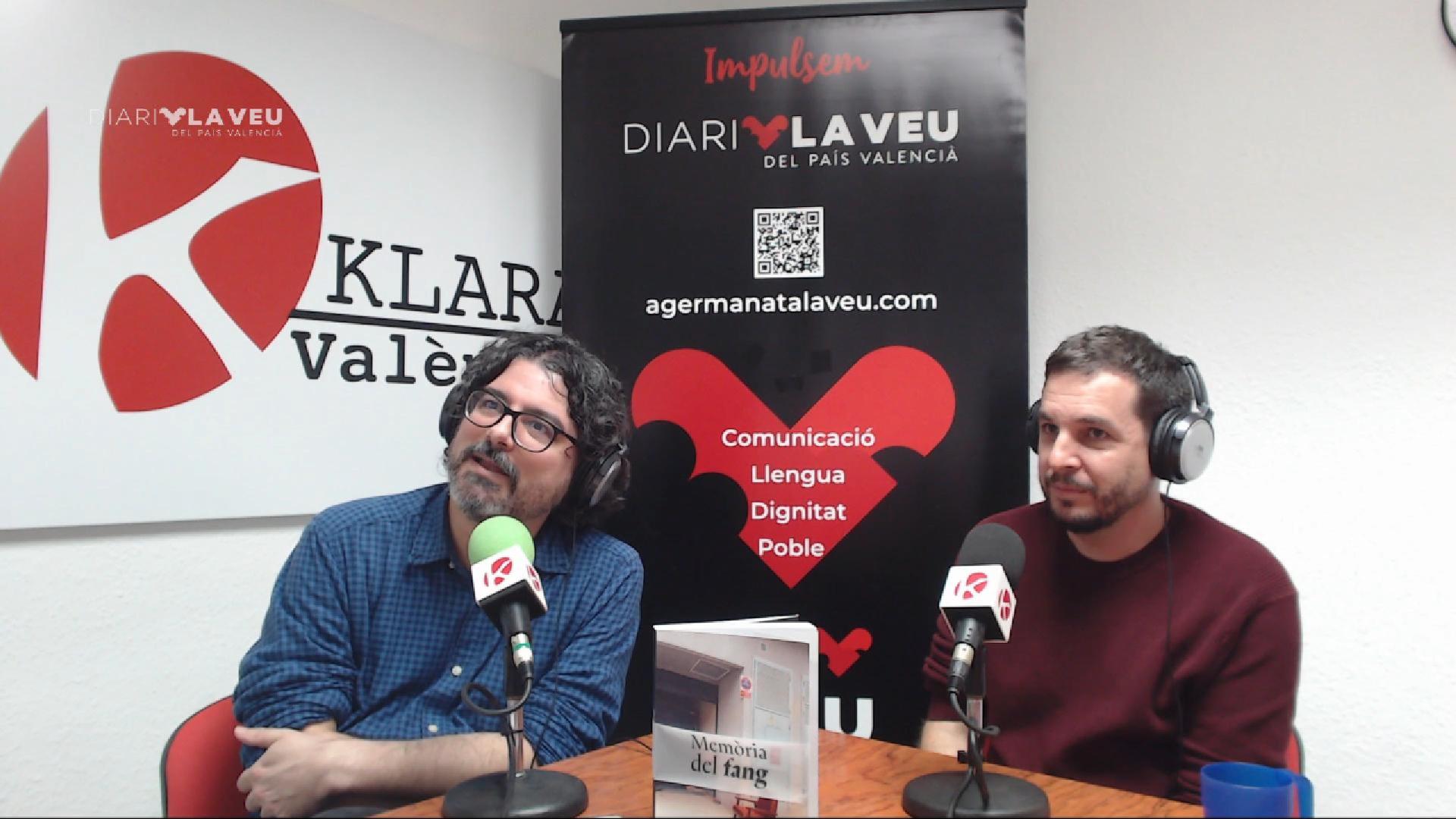 Ricard Chulià i Pau Alabajos al pòdcast de Diari la Veu del País Valencià.