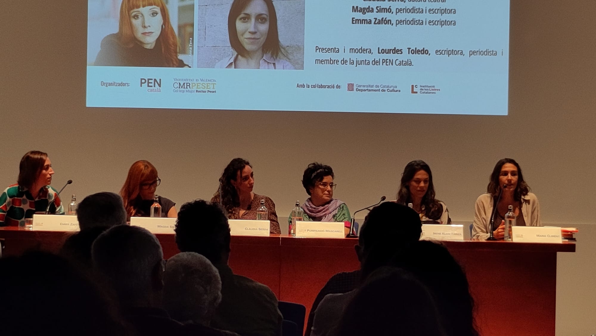 Les sis escriptores al Col·legi Major Rector Peset de la Universitat de València