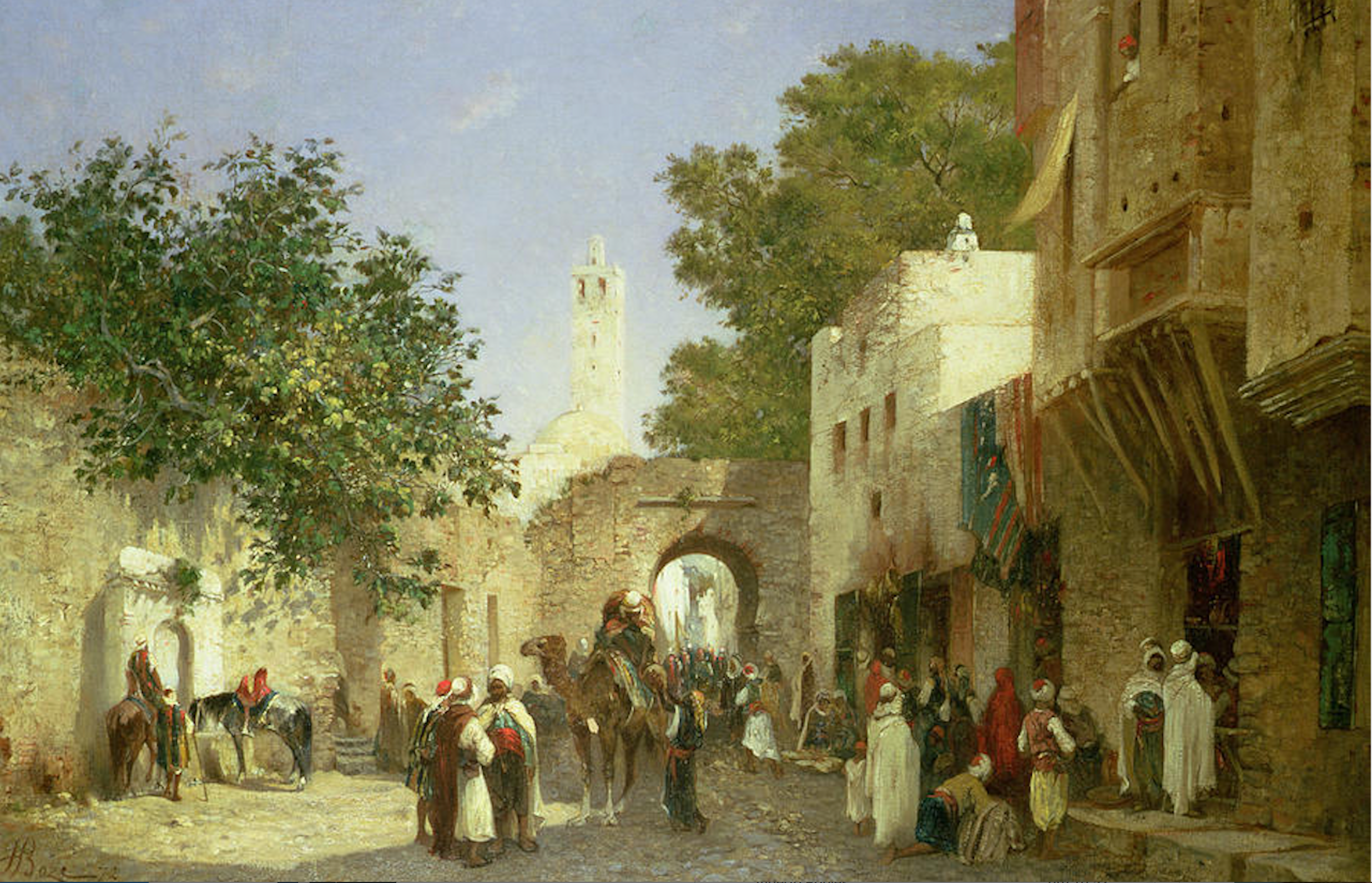 València, la ciutat per la qual somicava un dels seus fills, l'intel·lectual i poeta Ibn al-Abbār. Imatge: 'Carrer àrab', Honoré Boze.