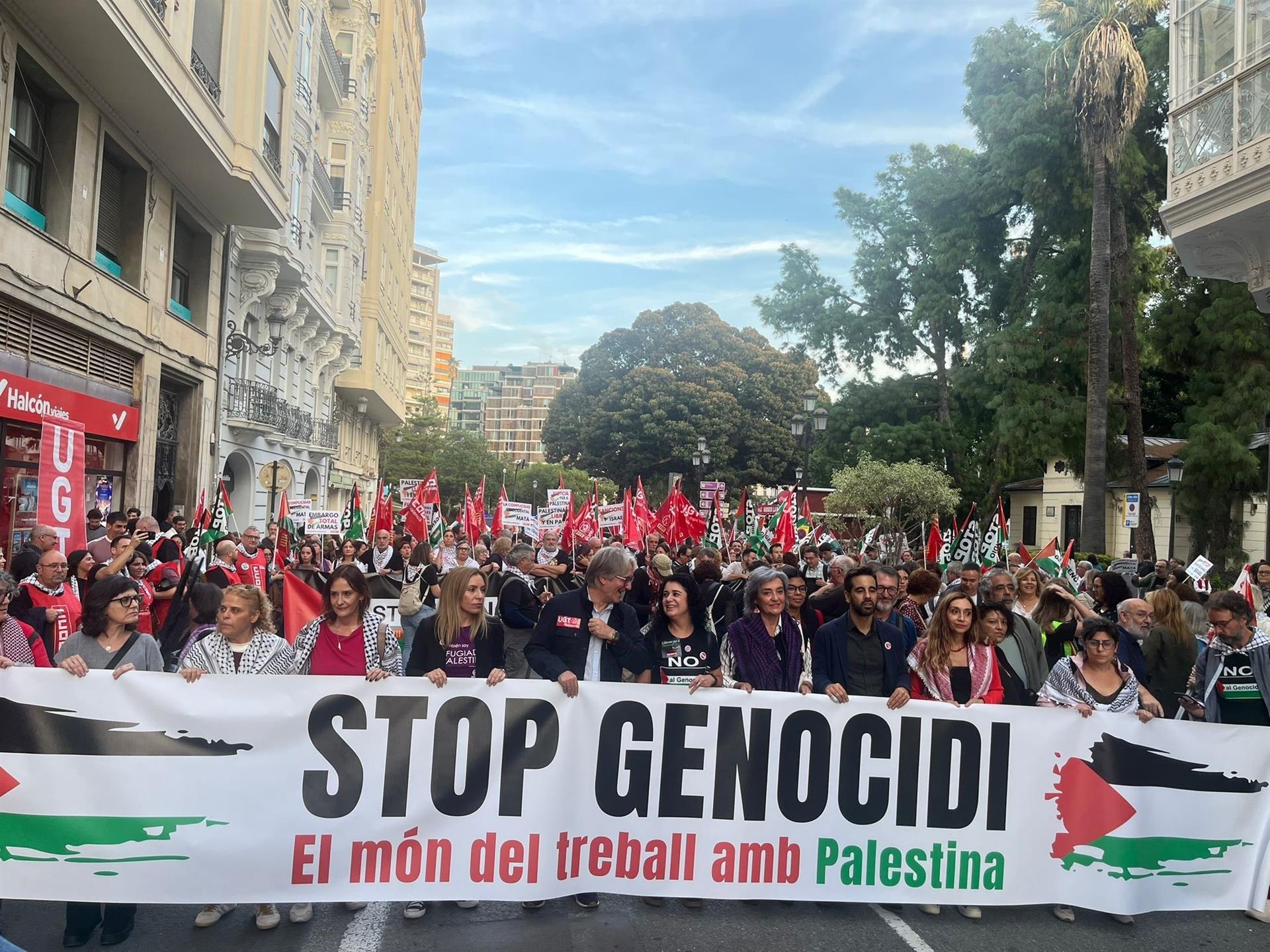 Una manifestació a València reclama “una pau justa” i la reconstrucció de Palestina