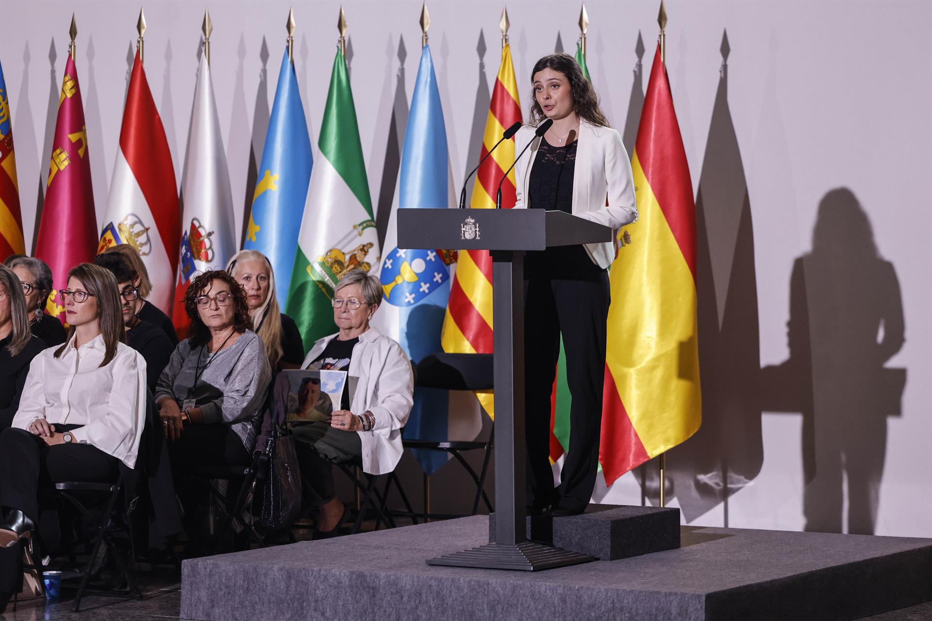 Andrea Ferrari, familiar d'una de les víctimes de la dana, intervé al funeral d'estat | Rober Solsona | EP