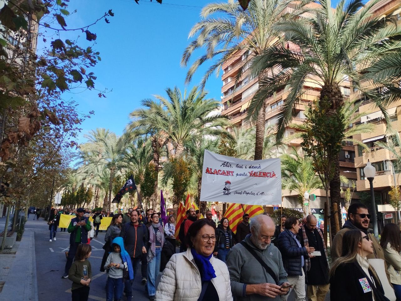 Milers de persones han participat en la manifestació en defensa del valencià a Alacant