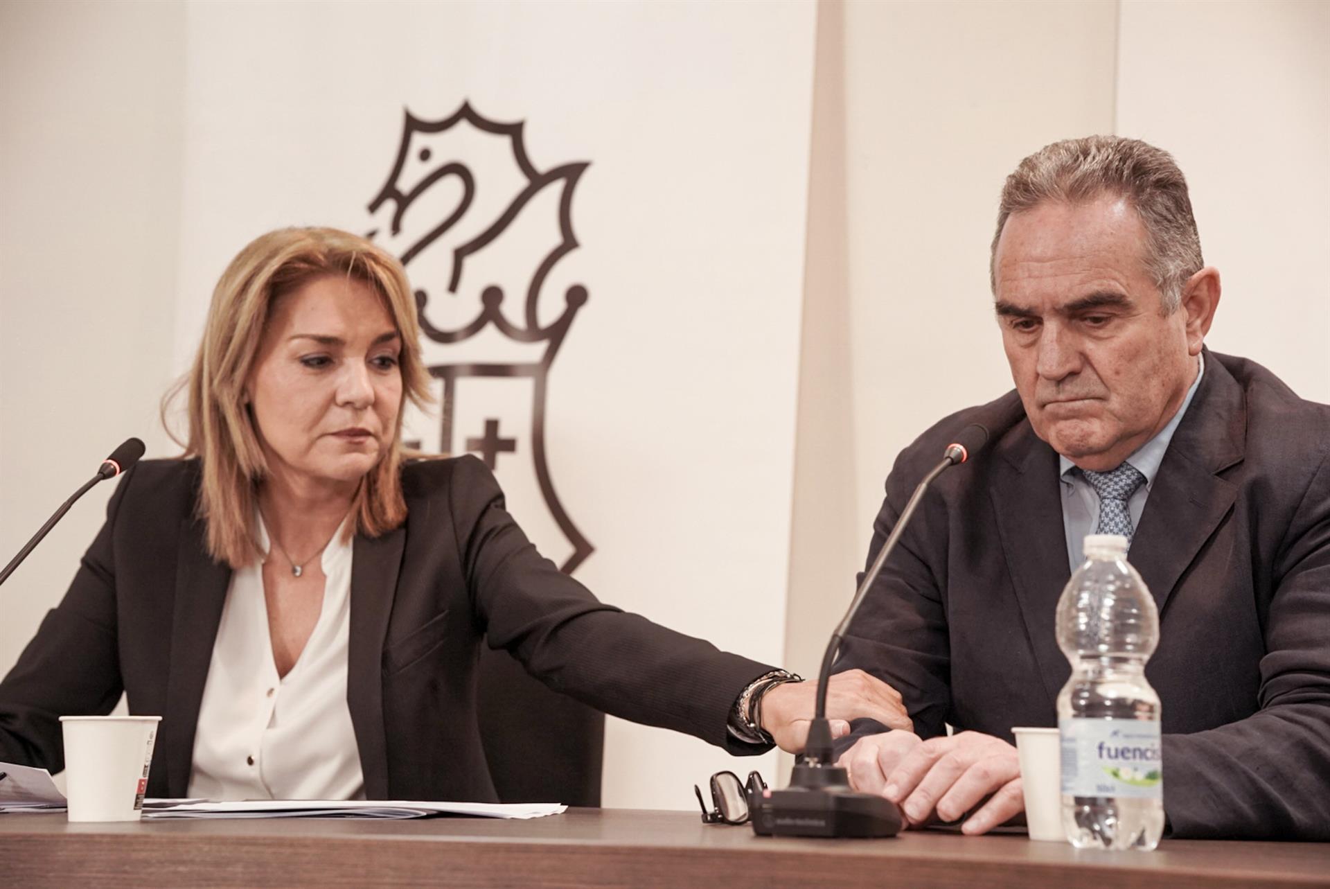 La vicepresidenta Susana Camarero compareix al costat del ja exvicepresident segon Francisco José Gan Pampols | Roberto Plaza | EP