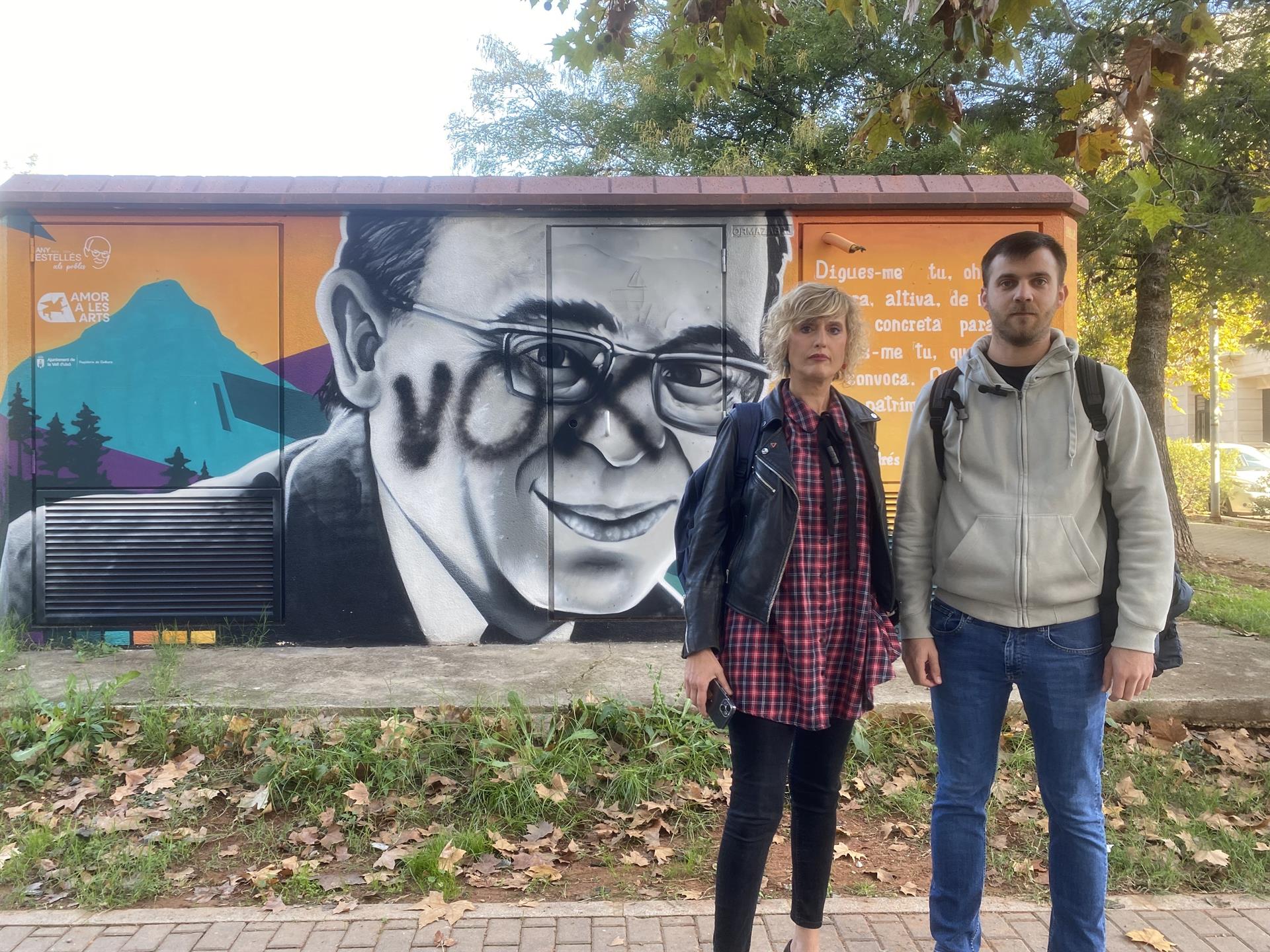 Compromís denuncia l''acte vandàlic' que ha patit un mural dedicat a Estellés a la Vall d'Uixó