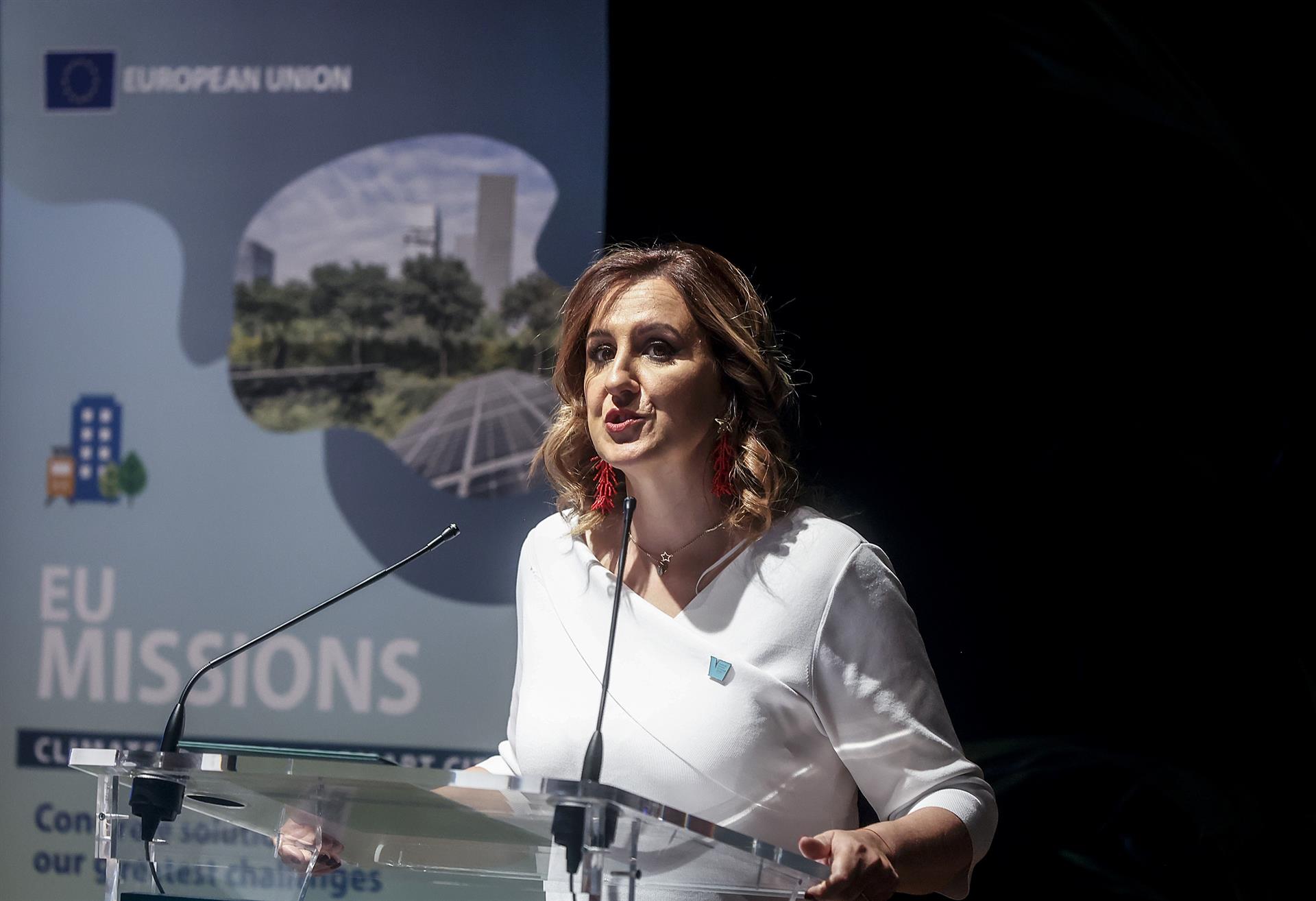 L'alcaldessa de València, María José Catalá, en un acte de la UE contra el canvi climàtic