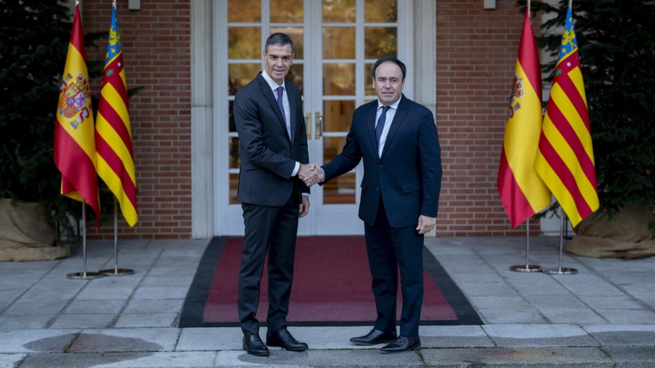 Pedro Sánchez i Juan Francisco Pérez Llorca en la reunió d'aques dimecres 17 de desembre a Moncloa. Europa Press.