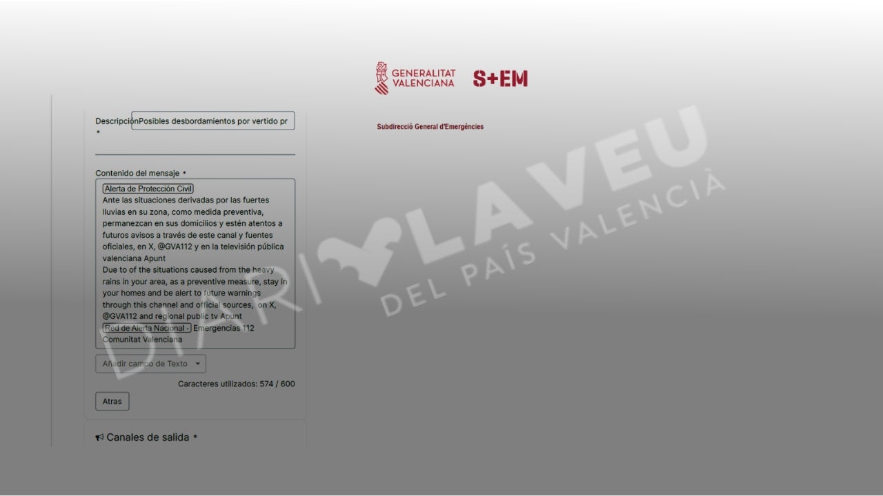 El missatge ja estava preparat al sistema per a ser enviat. DLV.