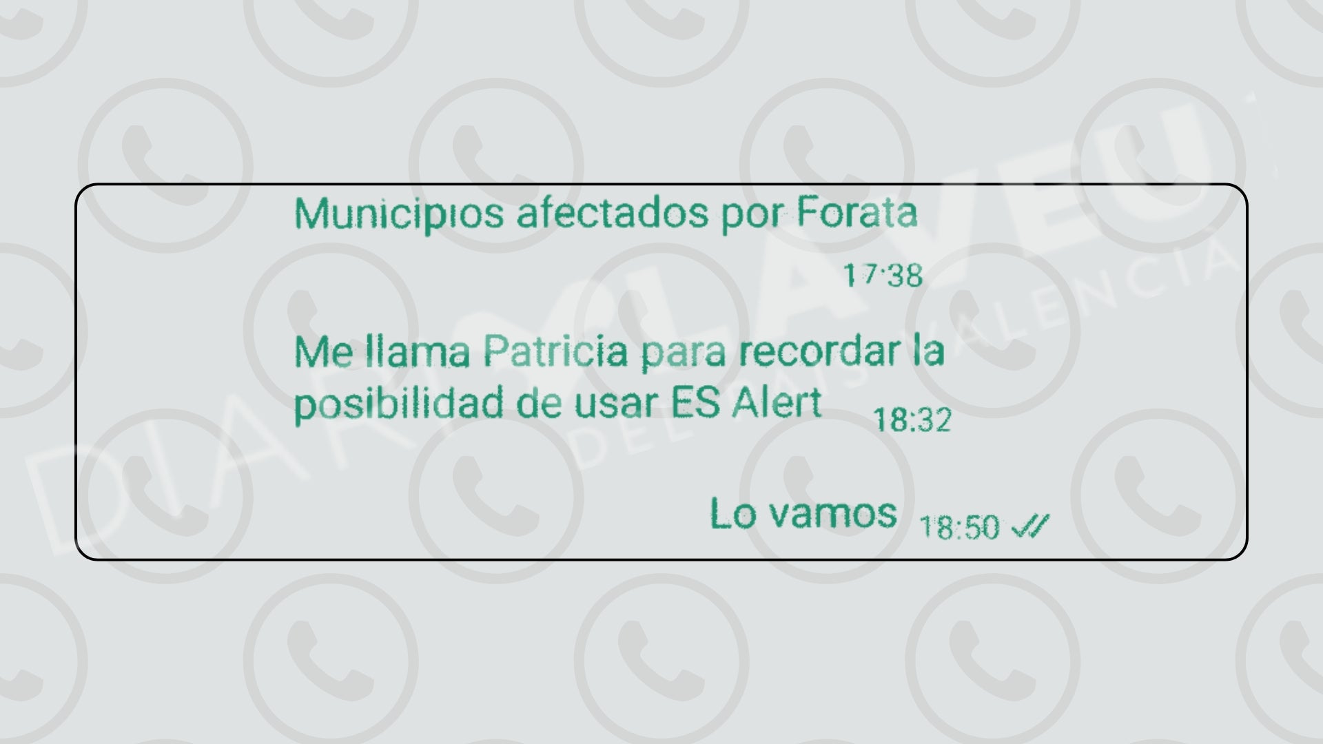 Missatge en els xats de Jorge Suárez. DLV.