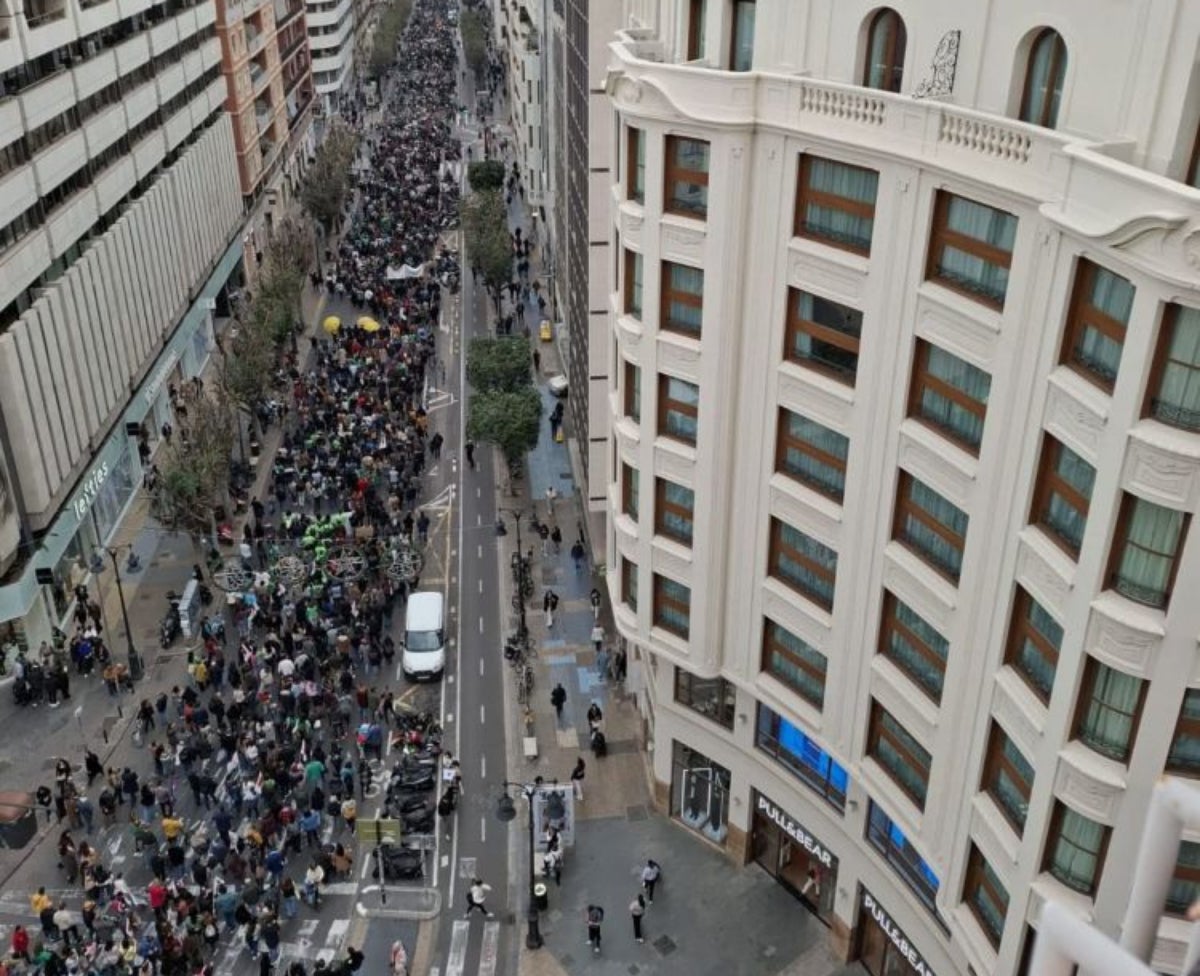Imatge aèria de la manifestació del matí a València | STEPV
