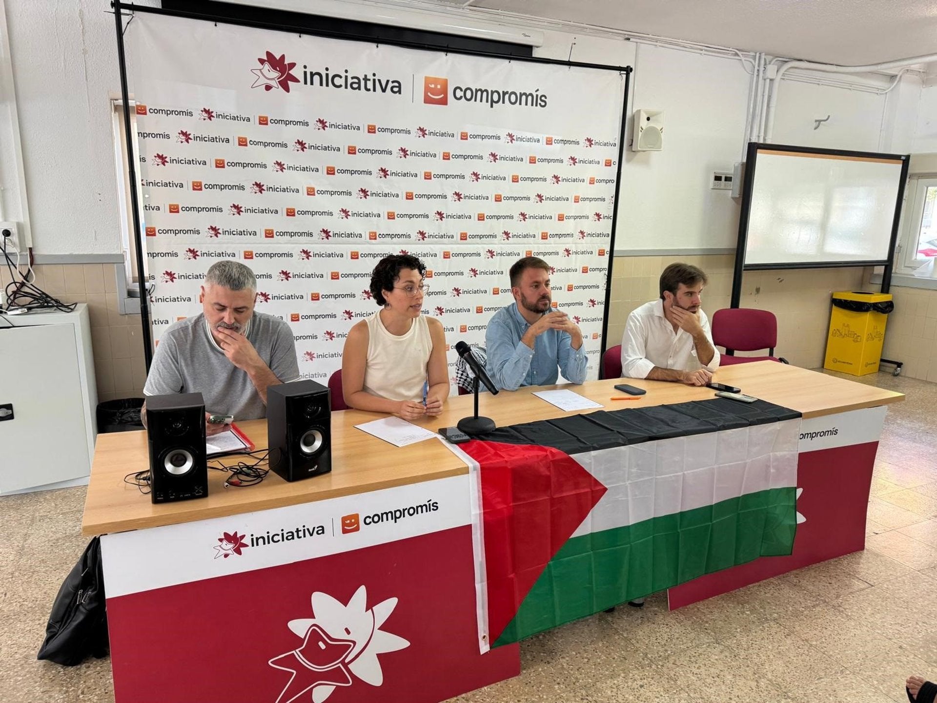 Mesa Nacional d'Iniciativa-Compromís amb els portaveus, Aitana Mas i Alberto Ibáñez | EP