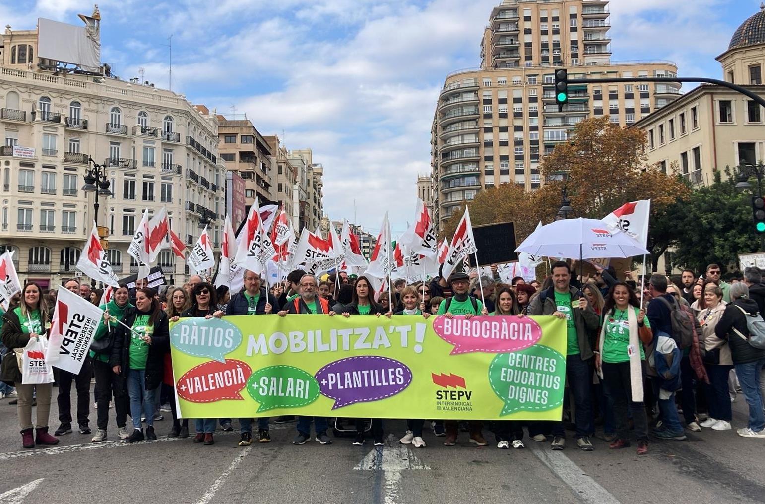 Manifestació a València amb motiu de la jornada de vaga en Educació al País Valencià | EP